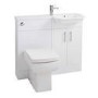 White Vanity Unit Furniture Suite Right Hand - W1000mm
