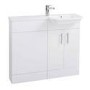 White Vanity Unit Furniture Suite Right Hand - W1000mm