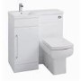 White L-Shaped Basin & WC Unit - W900 x H860mm