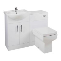 White Bathroom Vanity Unit with Basin & Square Toilet White Bathroom Vanity Unit with Basin & Square Toilet