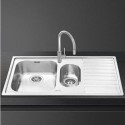 LL102D-2 Smeg 1.5 Bowl Right Hand Drainer Stainless Steel Chrome Kitchen Sink – LL10D-2 Alba