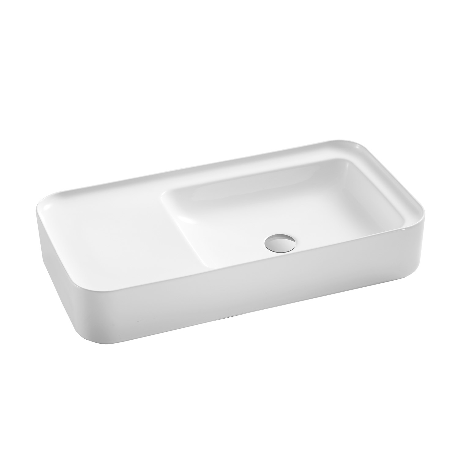 White Rectangular Wall Hung Basin 765mm - Logan - Better Bathrooms