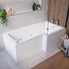 L Shape Whirlpool Spa Shower Bath Right Hand 1700 x 850mm - Lomax