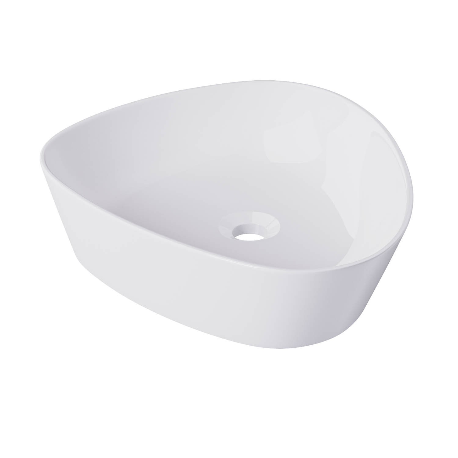 White Triangular Countertop Basin 505mm - Lotus - Better Bathrooms