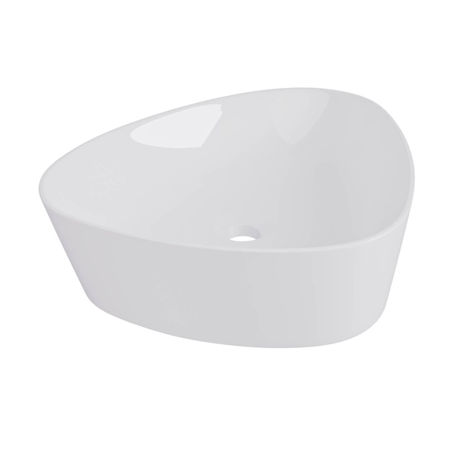 ONLY OPENED - White Triangular Countertop Basin 505mm - Lotus