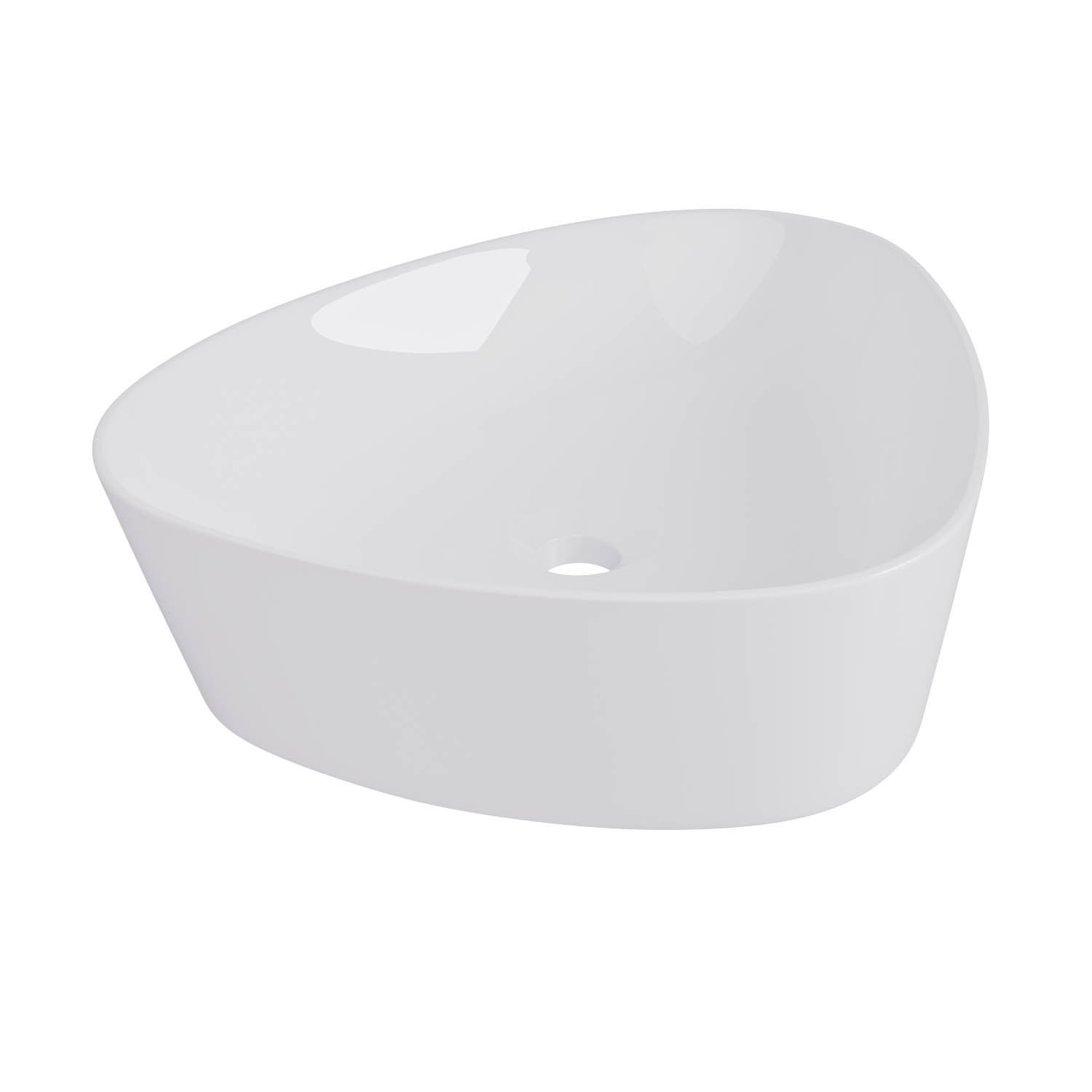 White Triangular Countertop Basin 505mm - Lotus - Better Bathrooms