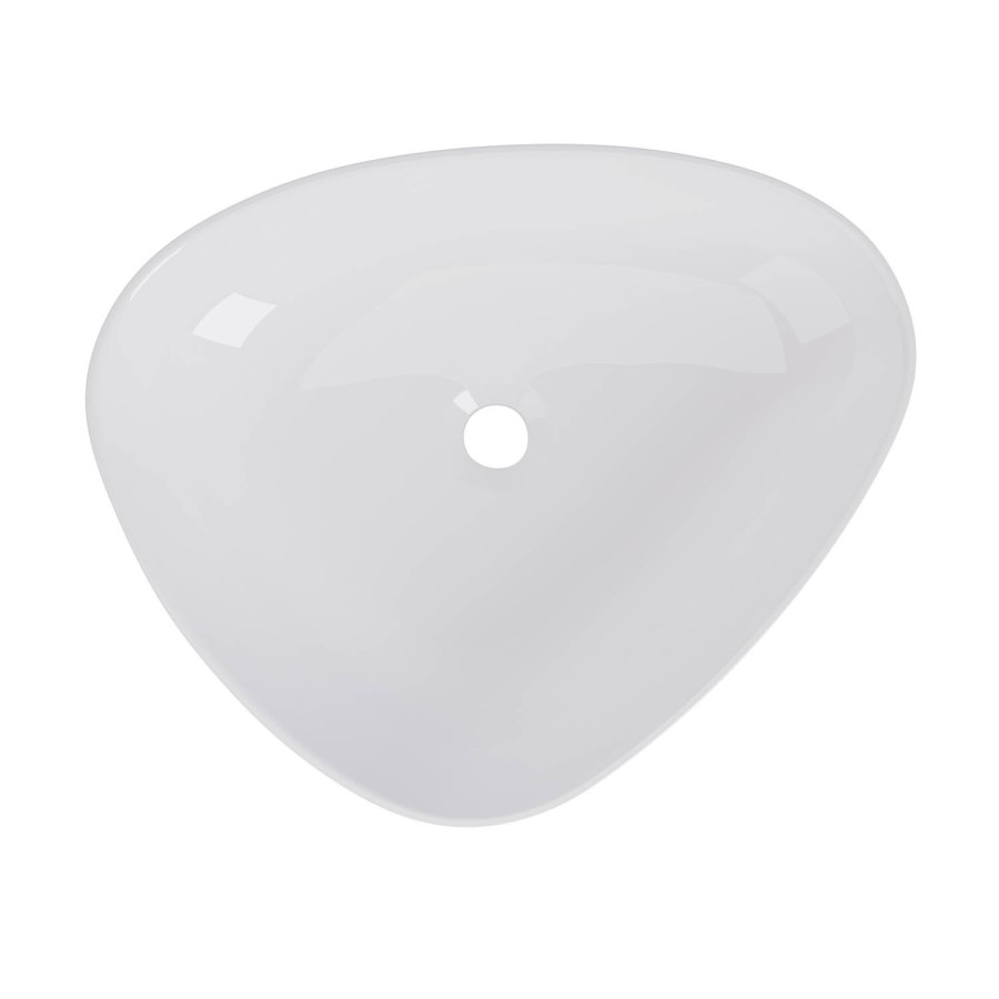 White Triangular Countertop Basin 505mm - Lotus - Better Bathrooms