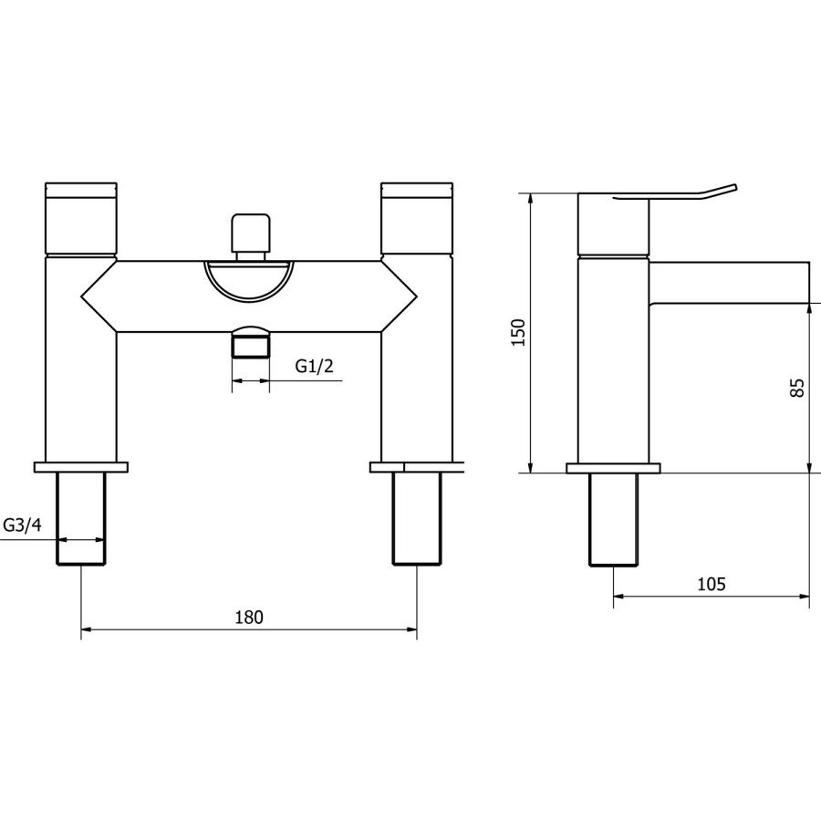 Stark Waterfall Bath Shower Mixer Tap