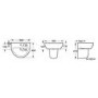Curve Wall Mount Sink with Semi Pedestal - 1 Tap Hole