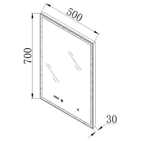 Libra Bathroom Mirror With Digital Clock and LED Light