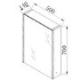 500mm Mirrored Bathroom Cabinet Single Door with LED Lighting - Aries 