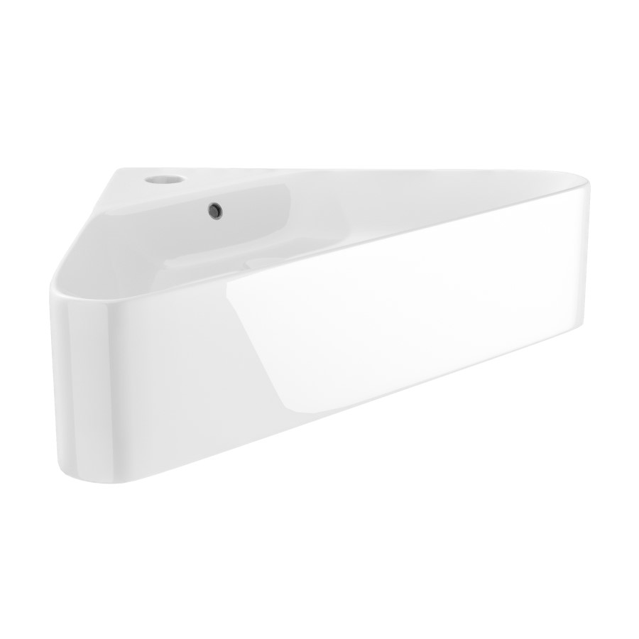 White Wall Hung Corner Basin 560mm - Luca