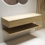ONLY OPENED - 1200mm Oak Wall Hung Countertop Shelves - Lugo