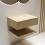 600mm Wood Effect Wall Hung Countertop Vanity Unit with Shelf - Lugo
