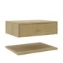 ONLY OPENED - 600mm Oak Wall Hung Countertop Shelves - Lugo
