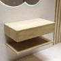GRADE A2 - 800mm Oak Wall Hung Countertop Shelves - Lugo