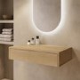 800mm Wood Effect Wall Hung Countertop Vanity Unit - Lugo