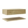 GRADE A2 - 800mm Oak Wall Hung Countertop Shelves - Lugo