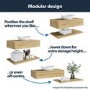 800mm Wood Effect Wall Hung Countertop Vanity Unit with Shelf - Lugo