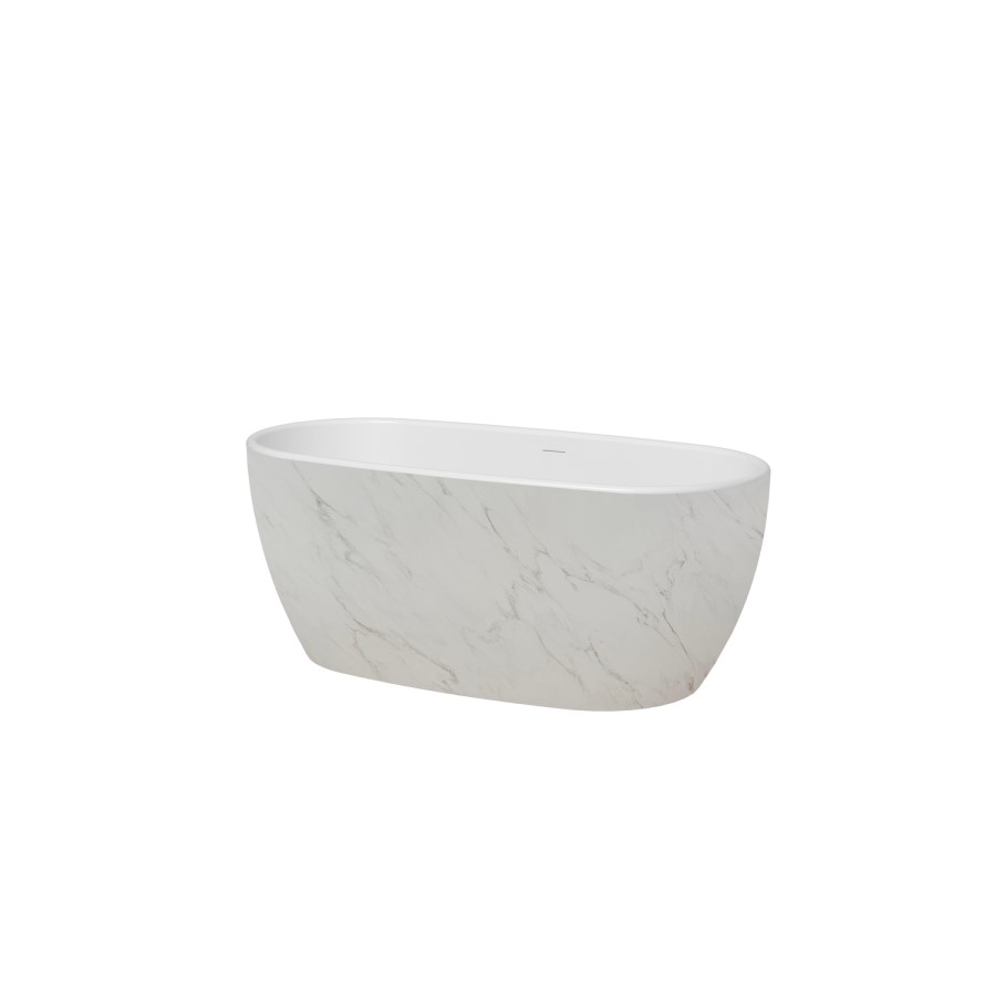 Marble Effect Freestanding Double Ended Bath 1700 x 850mm - Lumo