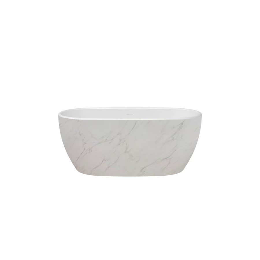 Marble Effect Freestanding Double Ended Bath 1700 x 850mm - Lumo