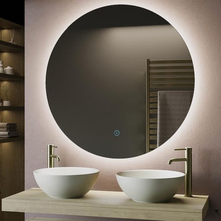 Round Backlit LED Heated Bathroom Mirror 1000mm - Luna - Better Bathrooms