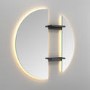 Round Backlit Heated Bathroom Mirror with Lights & Black Shelves 800mm – Luna