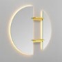 Round Backlit Heated Bathroom Mirror with Lights & Brass Shelves 800mm - Luna