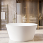 Matt White Round Freestanding Double Ended Bath 1350 x 1350mm - Lupin