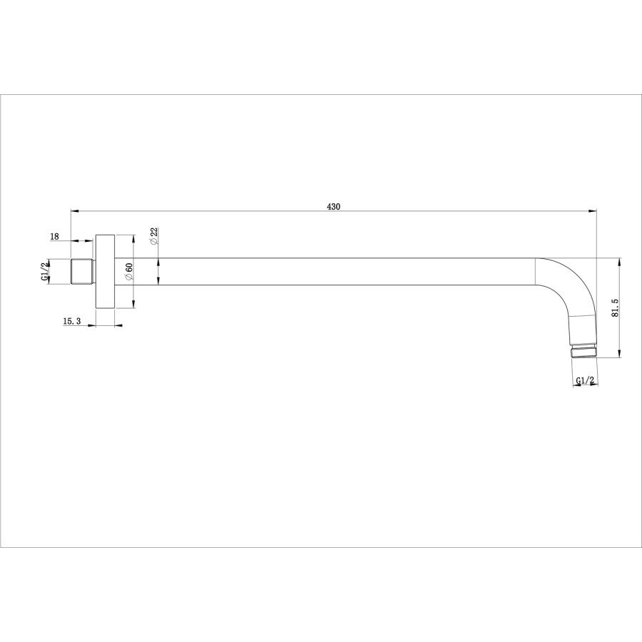 Brushed Brass Traditional 200mm Shower Head & Wall Arm - Lyla