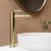 Brushed Brass Traditional Tall Basin Mixer Tap - Lyla