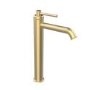 Brushed Brass Traditional Tall Basin Mixer Tap - Lyla