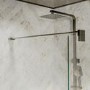 1000mm Gun Metal Frameless Wet Room Shower Screen with Wall Support Bar - Live Your Colour