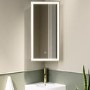 Single Door Corner Brass Mirrored Bathroom Cabinets with Lights 300 x 600mm - Lykos