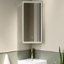 Single Door Corner Brass Mirrored Bathroom Cabinets with Lights 300 x 600mm - Lykos