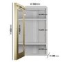 Single Door Corner Brass Mirrored Bathroom Cabinets with Lights 300 x 600mm - Lykos