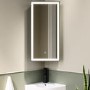 Single Door Corner Black Mirrored Bathroom Cabinets with Lights 300 x 600mm - Lykos