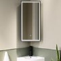 Single Door Corner Black Mirrored Bathroom Cabinets with Lights 300 x 600mm - Lykos