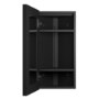 Single Door Corner Black Mirrored Bathroom Cabinets with Lights 300 x 600mm - Lykos