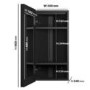 Single Door Corner Black Mirrored Bathroom Cabinets with Lights 300 x 600mm - Lykos