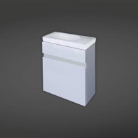 RAK Manhattan Slimline Wall Hung Cabinet in Gloss White with Basin