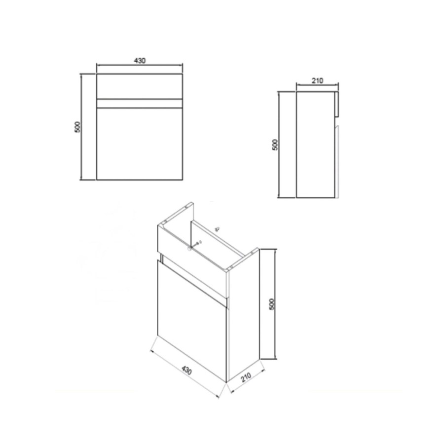 RAK Manhattan Slimline Wall Hung Cabinet in Gloss White with Basin