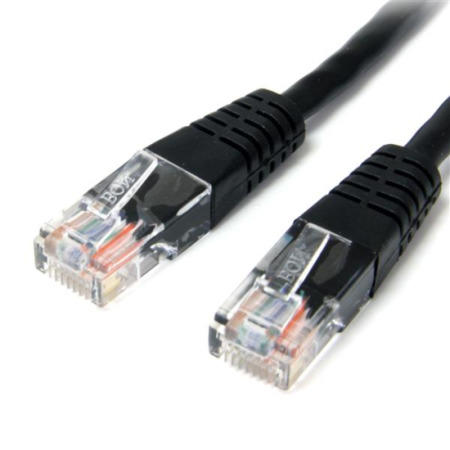 StarTech.com 3 ft Cat5e Black Molded RJ45 UTP Cat 5e Patch Cable - 3ft Patch Cord
