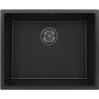 Single Bowl Undermount Black Granite Composite Kitchen Sink - Enza Madison