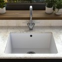 MAD54X44WHT Single Bowl Undermount White Granite Composite Kitchen Sink - Enza Madison