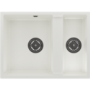 1.5 Bowl White Undermount Composite Kitchen Sink with Chrome Dual Lever Kitchen Mixer Tap - Enza