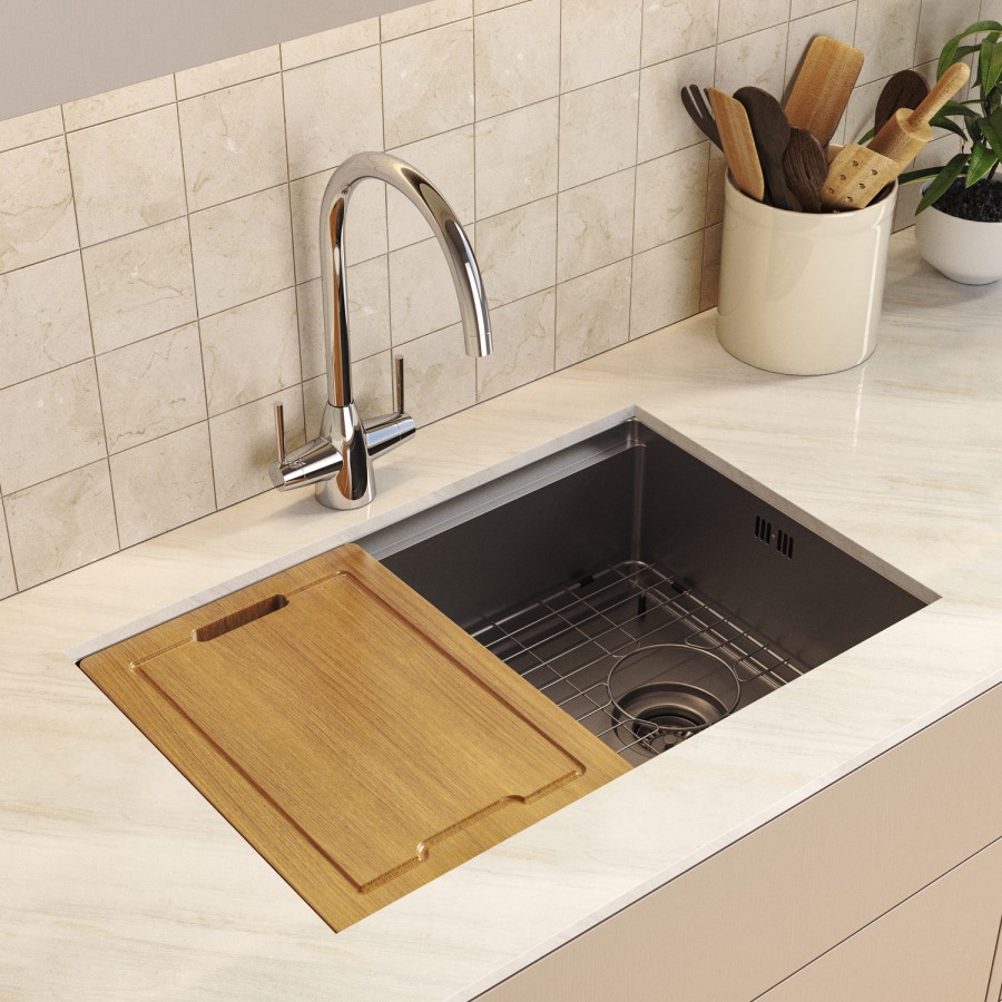 Chrome Undermount Kitchen Workstation Sink Unit & Accessories - Mae