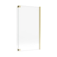 Brushed Brass Hinged L Shape Shower Bath Screen 1450 x 955mm - Maia Brushed Brass Hinged L Shape Shower Bath Screen 1450 x 955mm - Maia