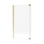 Brushed Brass Hinged L Shape Shower Bath Screen 1450 x 955mm - Maia