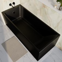 Malden Matt Black Square Single Ended Bath - 1700 x 700mm Malden Matt Black Square Single Ended Bath - 1700 x 700mm